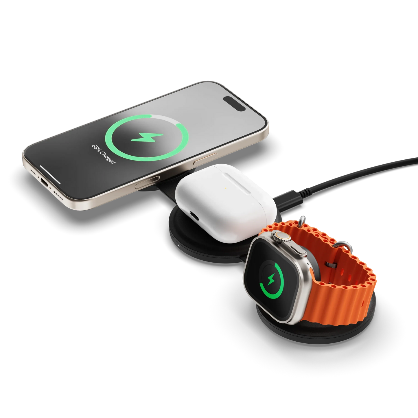 Satechi OntheGo 3-in-1 Charger Black