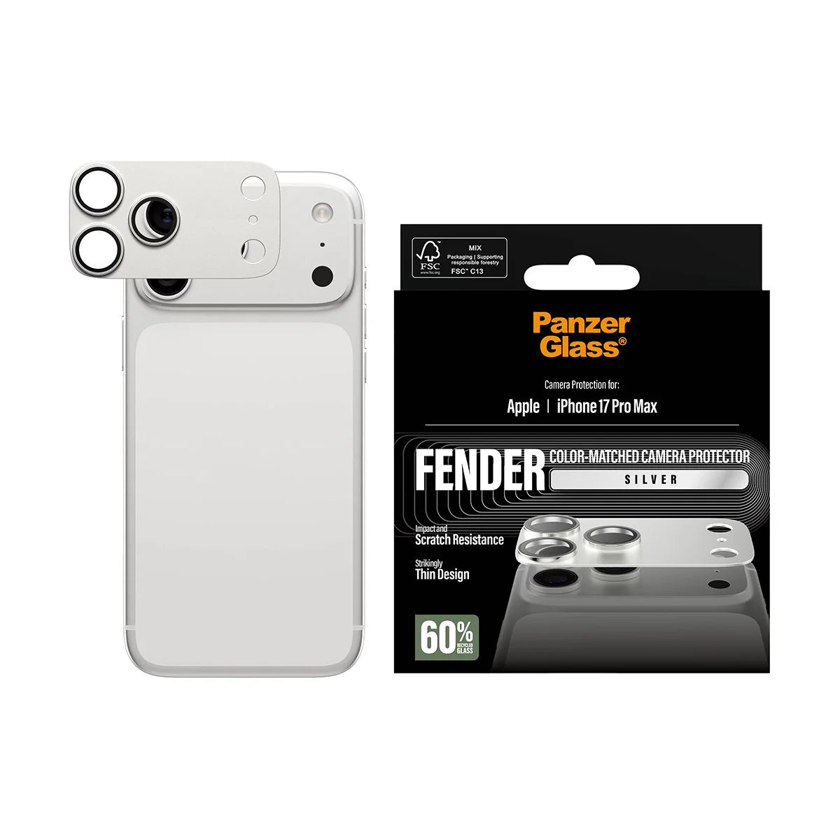 PanzerGlass Fender Camera Protector Silver iPhone 17 Pro Max