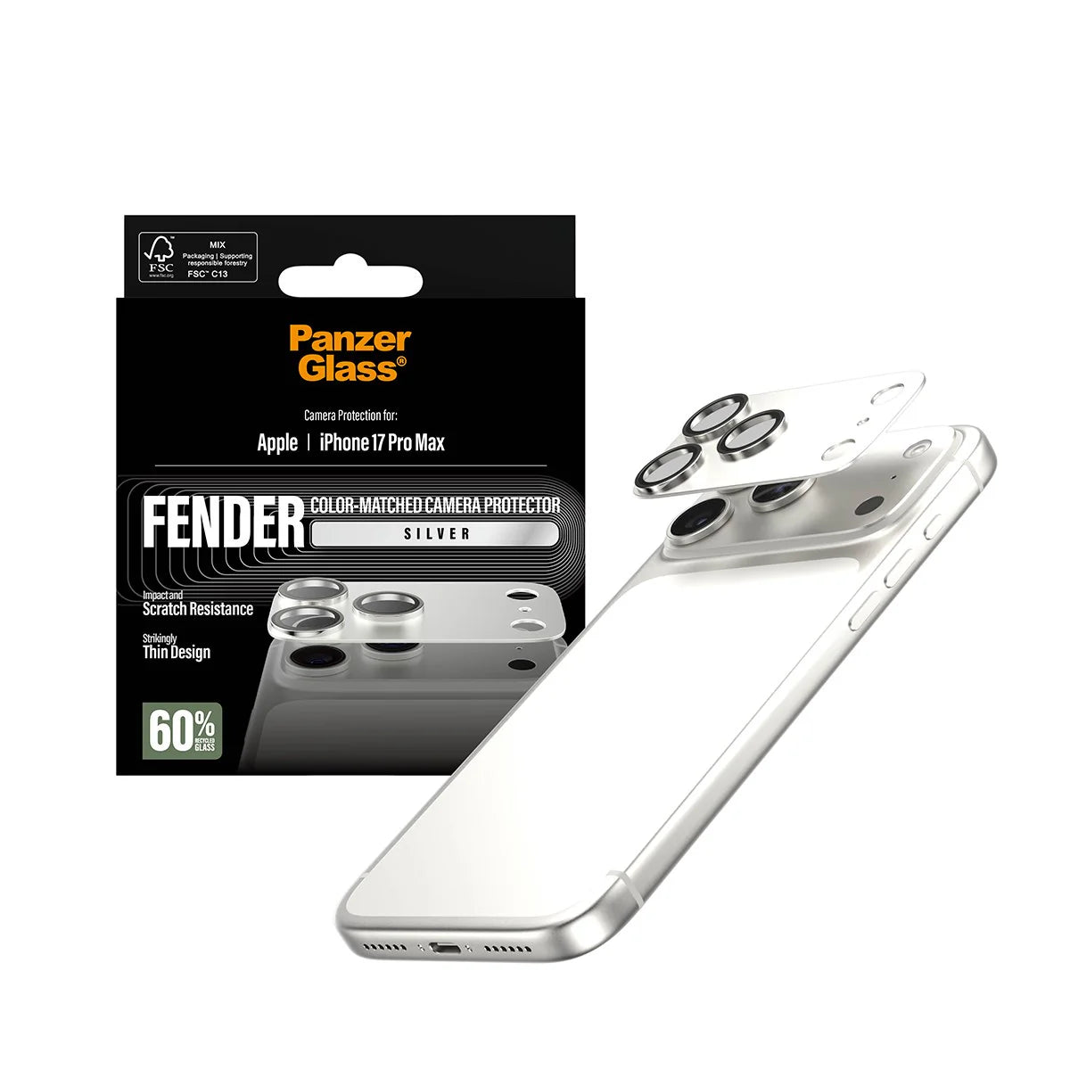 PanzerGlass Fender Camera Protector Silver iPhone 17 Pro Max