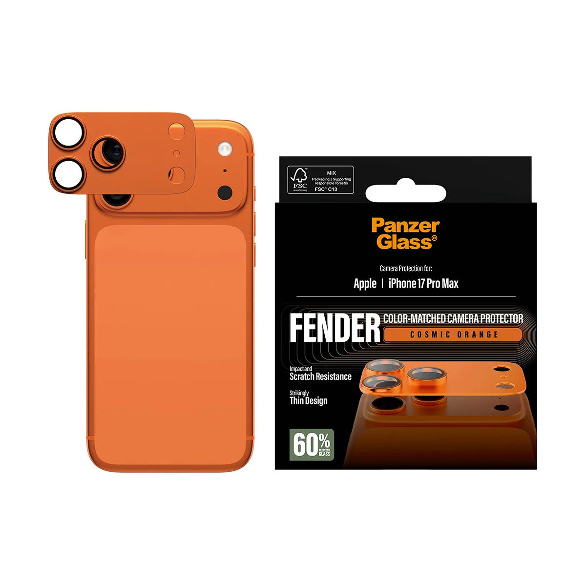PanzerGlass Fender Camera Protector Cosmic Orange iPhone 17 Pro Max