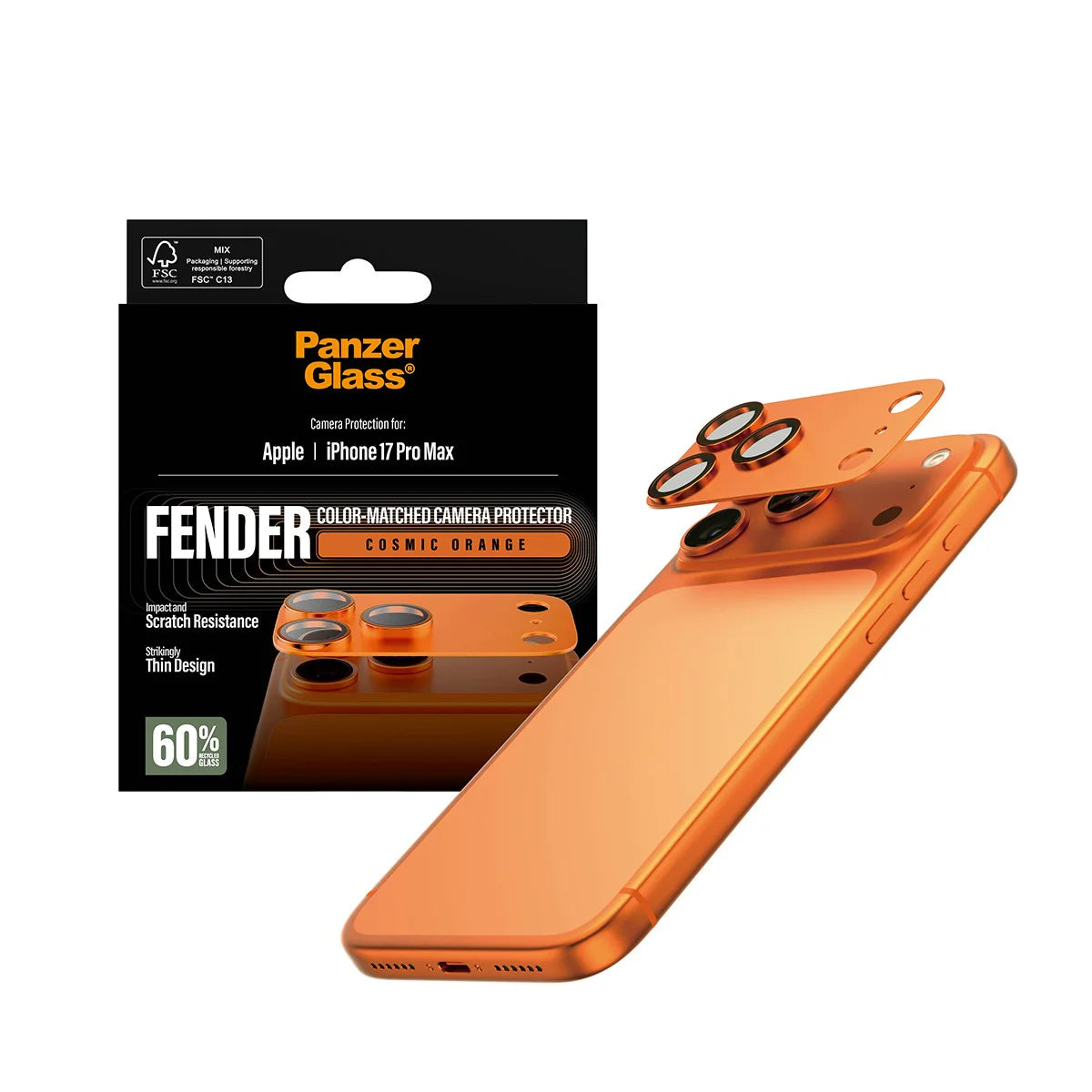 PanzerGlass Fender Camera Protector Cosmic Orange iPhone 17 Pro Max