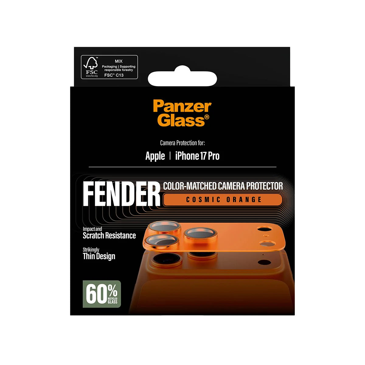 PanzerGlass Fender Camera Protector Cosmic Orange iPhone 17 Pro