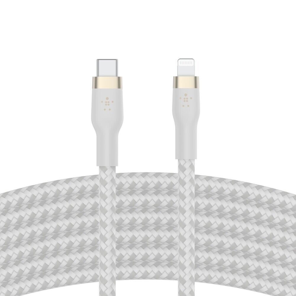 Belkin Cable Pro Flex USB-C a Lightning Cable blanco (2 m)