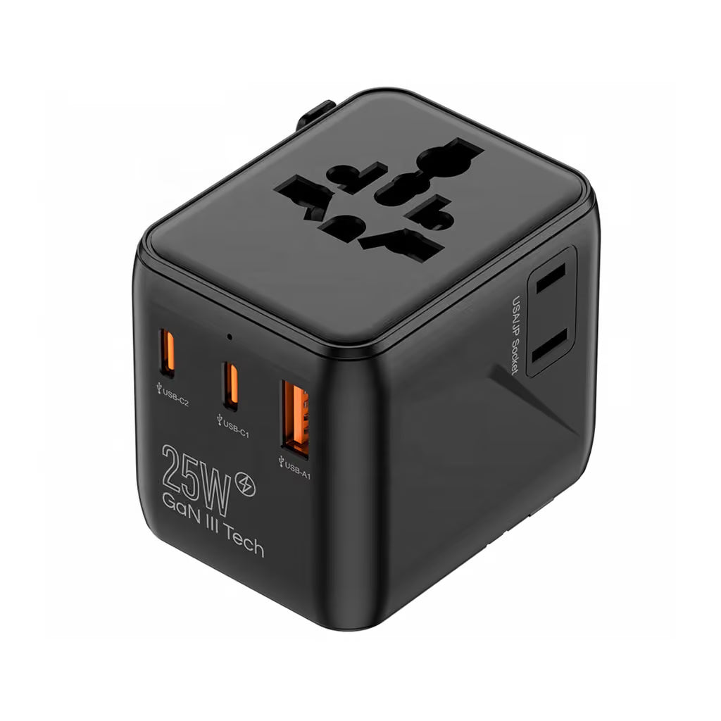 NCO Travel Adapter Black Universal 25W
