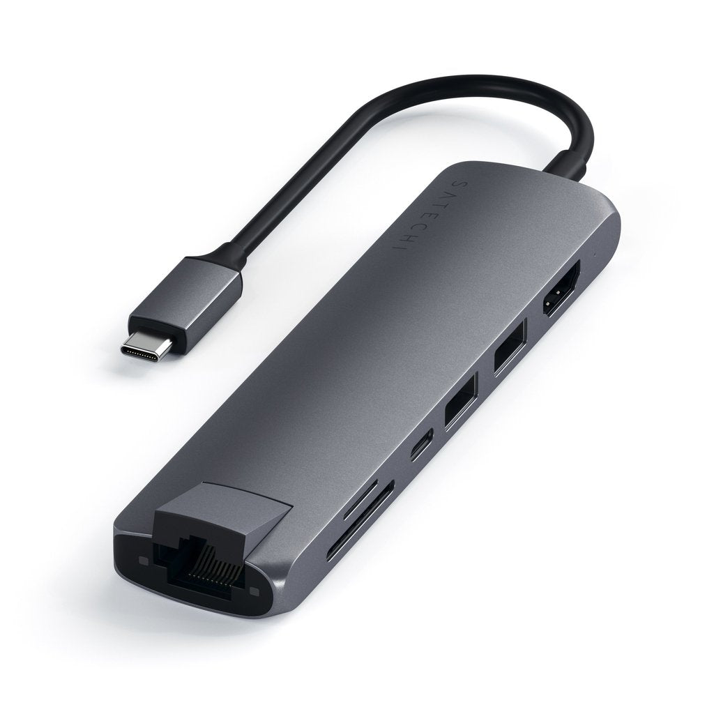 Satechi USB-C Slim Multiport with Ethernet Adapter - Space Gray