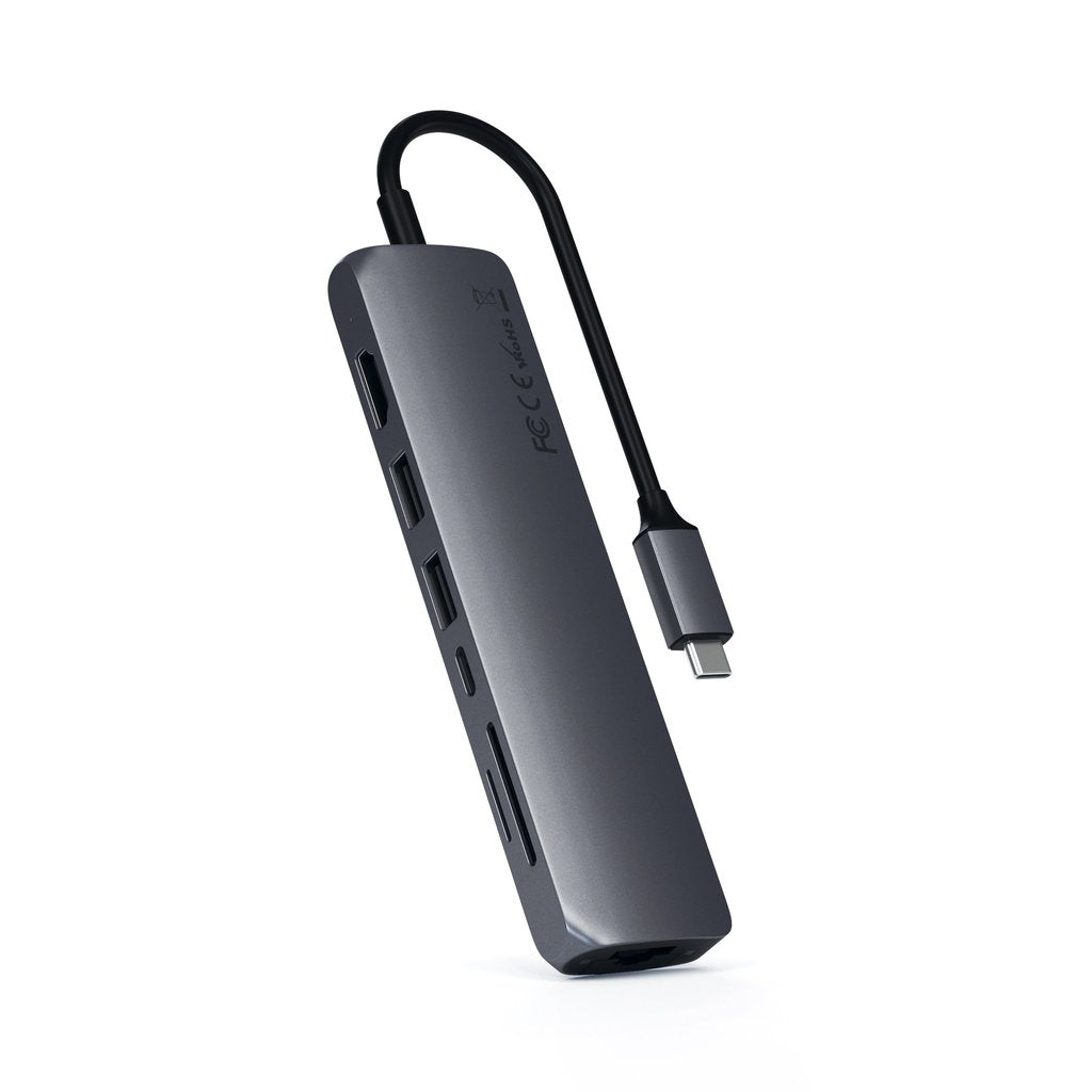 Satechi USB-C Slim Multiport with Ethernet Adapter - Space Gray