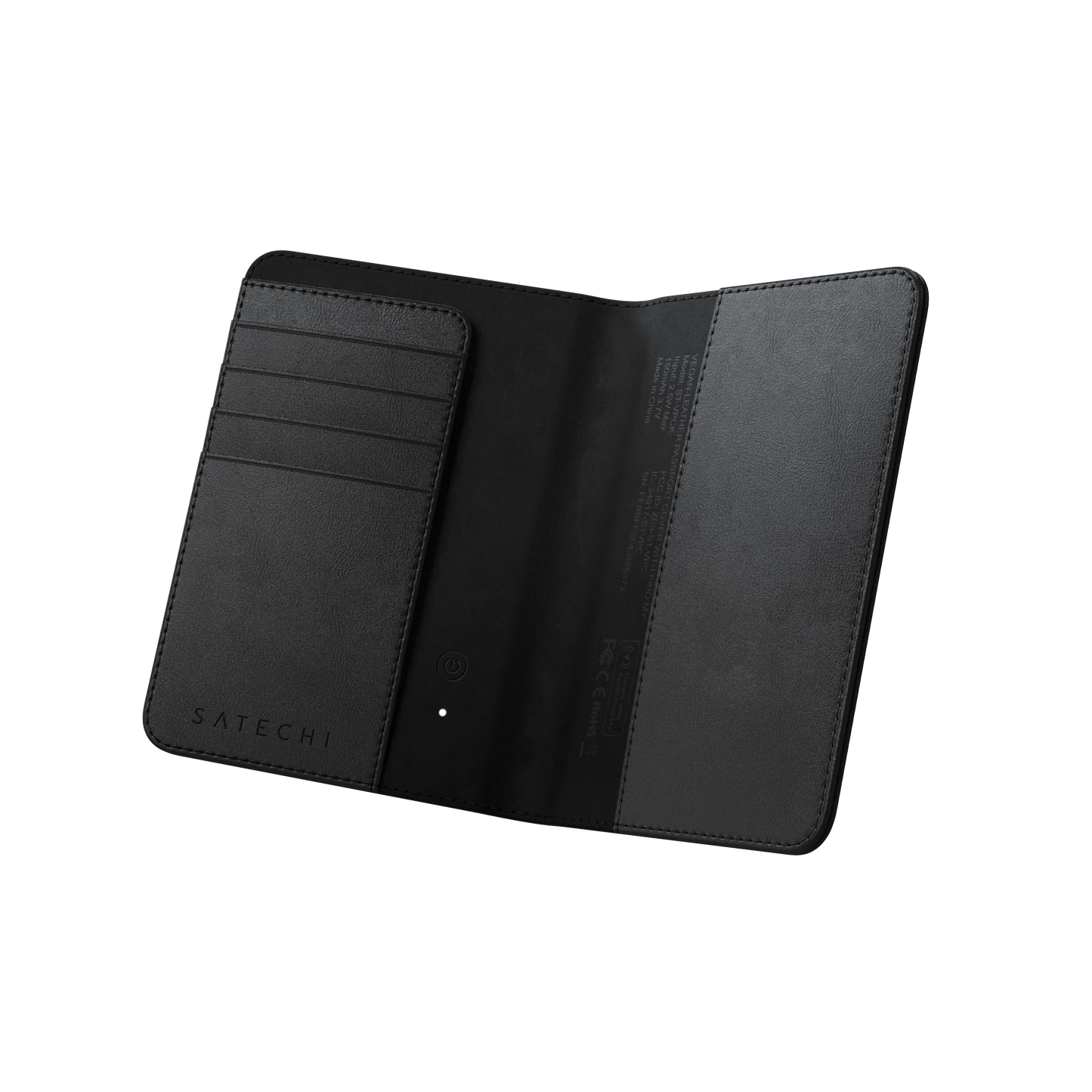 Satechi Vegan-Leather Passport Cover w/ Find My (Black)