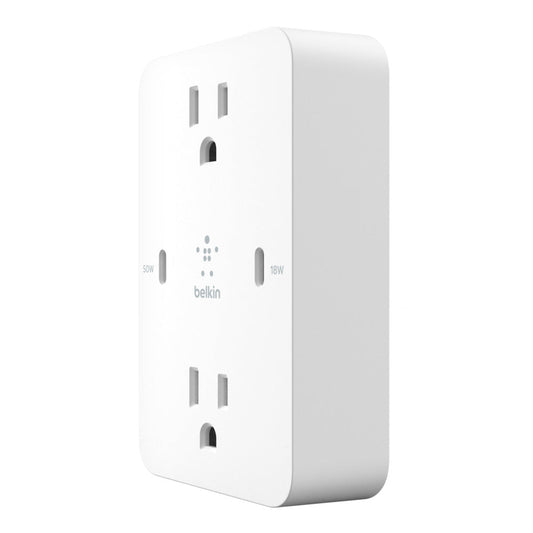 Belkin Cargador de Pared GaN Wall Plate USB-C Dual Port 18W / 50W WCZ001dqWH