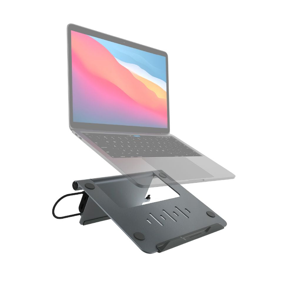 Adam Elements CASA HUB Stand USB-C 5-in-1 Laptop Stand Hub - Grey