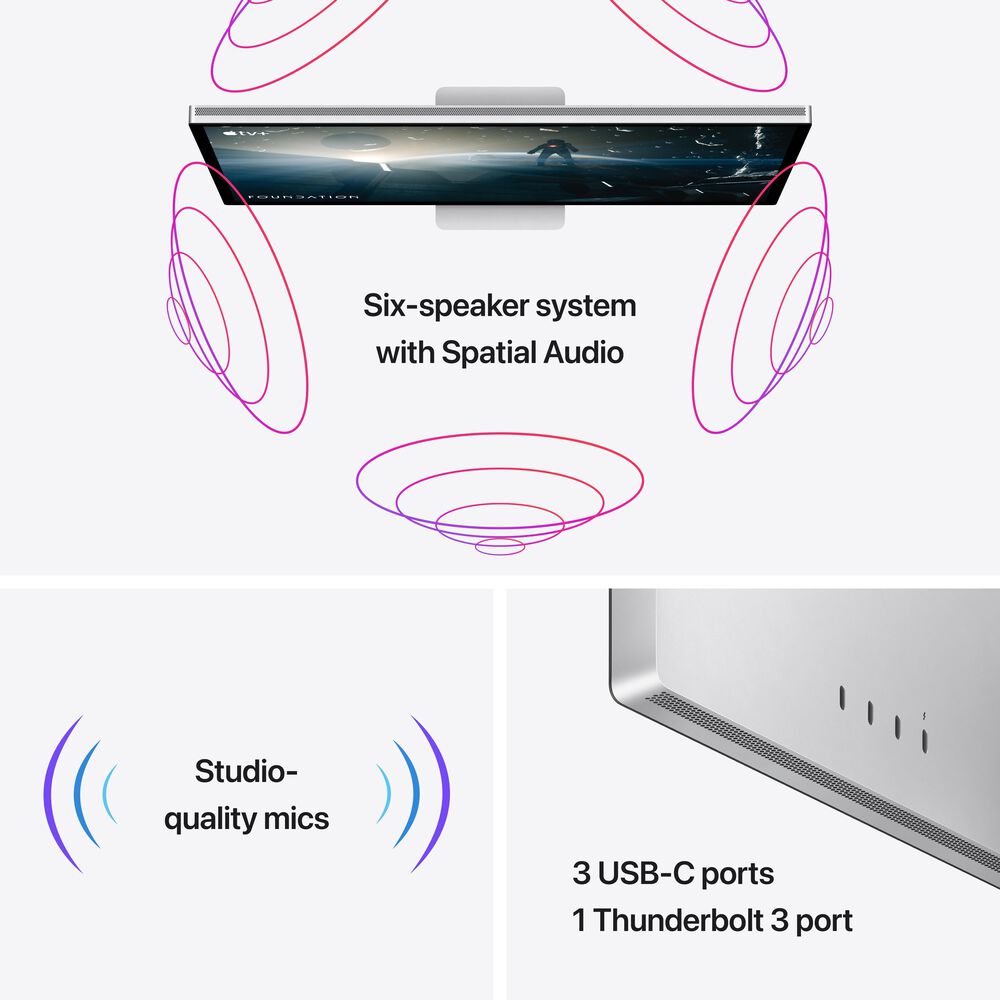Apple Studio Display con vidrio estándar y soporte con altura e inclinación ajustables