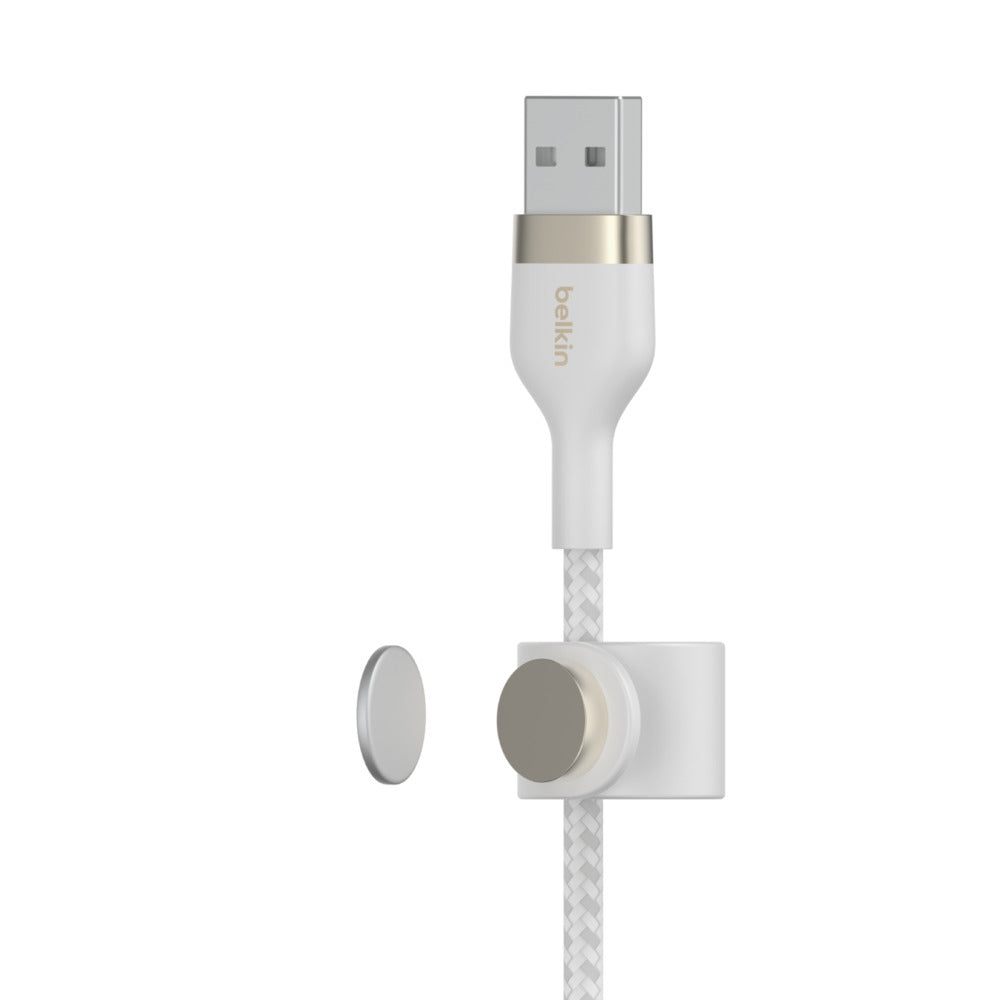 Belkin Cable Pro Flex Lightning a USB-A con correa 1m White