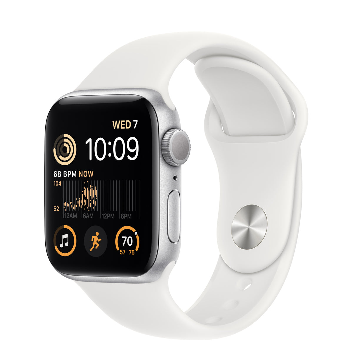 Apple Watch SE GPS 2022 Silver Aluminium White Sport Band