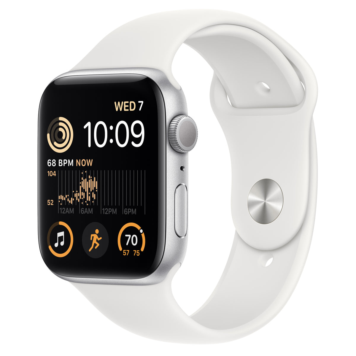 Apple Watch SE GPS 2022 Silver Aluminium White Sport Band